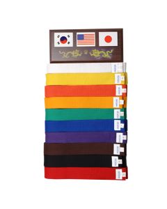 Ten Level Martial Arts Belt Display with Flags